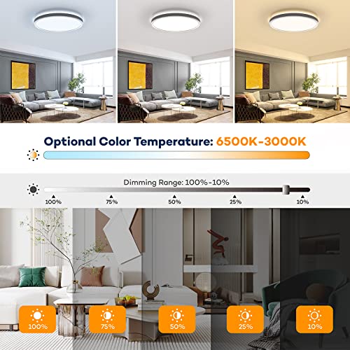 Modern white low profile flush mount light