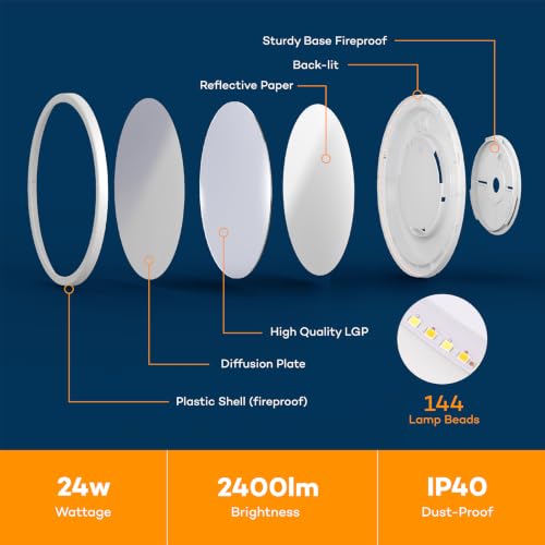 White 12-inch ceiling light for bedroom