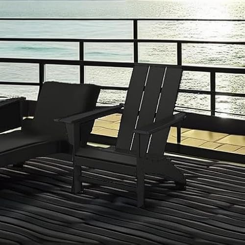Back angle of modern Adirondack chair