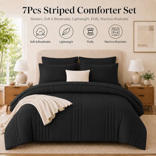 Full display of Velorose black queen bed set