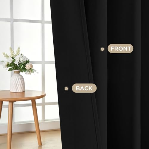 Blackout curtains blocking sunlight in bedroom