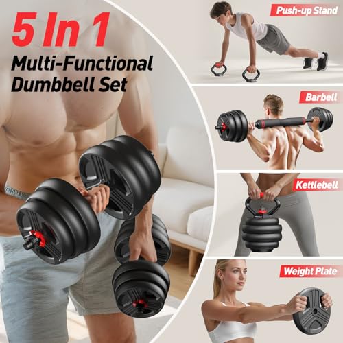 Close up of red and black dual-lock nuts on dumbbell