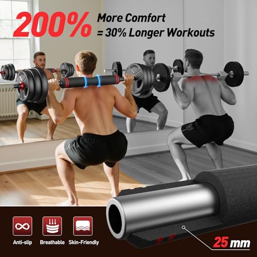 Barbell setup with padded connector