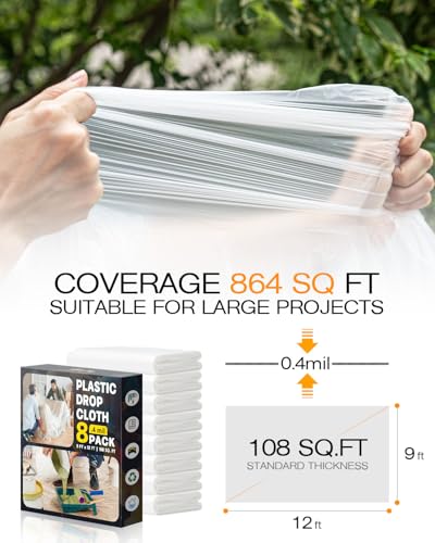 Protective sheeting covering home furniture