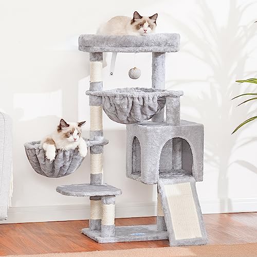 Light gray cat tree top platform