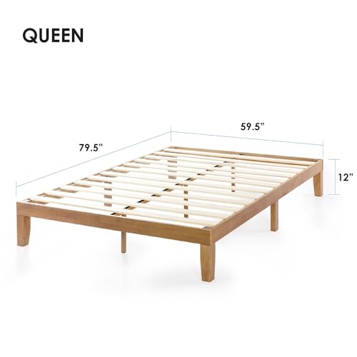 Solid pine frame detail of the Mellow platform bed