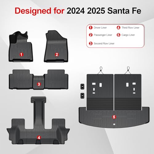 Hyundai Santa Fe interior with HOUCLEMIC mats installed