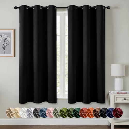 MIULEE blackout curtains in black