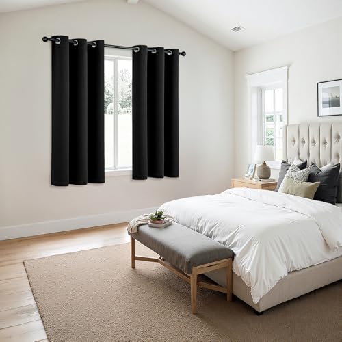 Folded black thermal curtain material