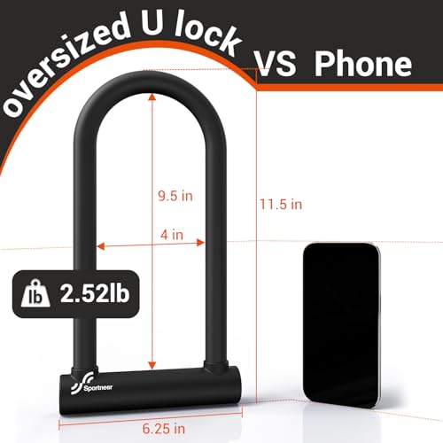 Black Sportneer U-lock for bicycles