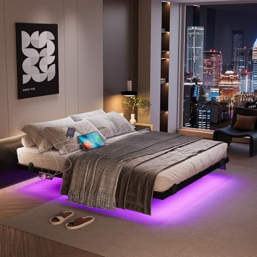 AGXI Floating Bed Frame Queen full view