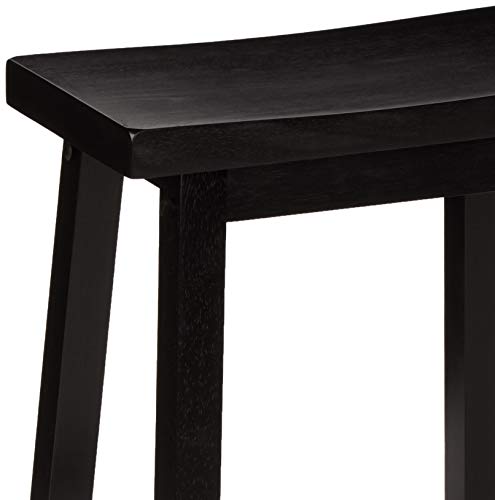 Set of two matching wooden bar stools in black