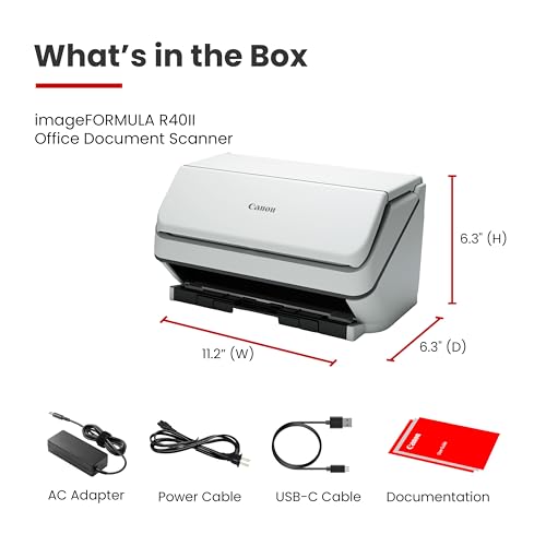 Canon R40II scanning a document stack
