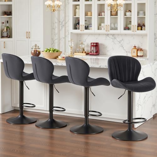 Sweetcrispy Bar Stools Set of 4 black view