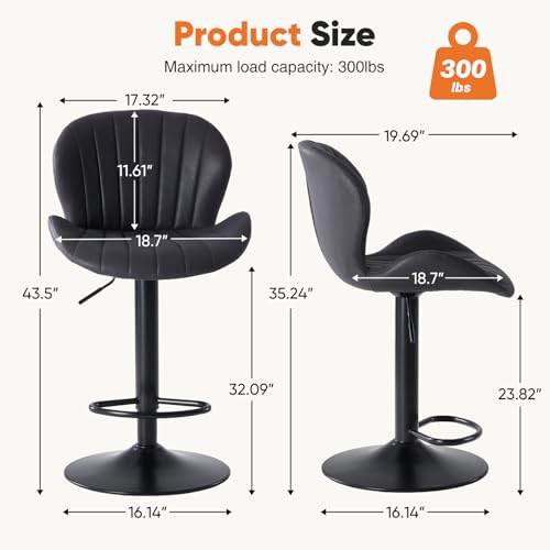 Side profile of Sweetcrispy adjustable bar stool