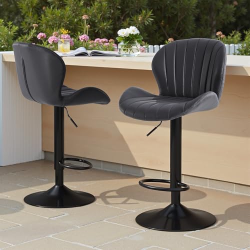 Fabric texture of Sweetcrispy black bar stool
