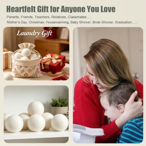 White 3-inch laundry wool balls set