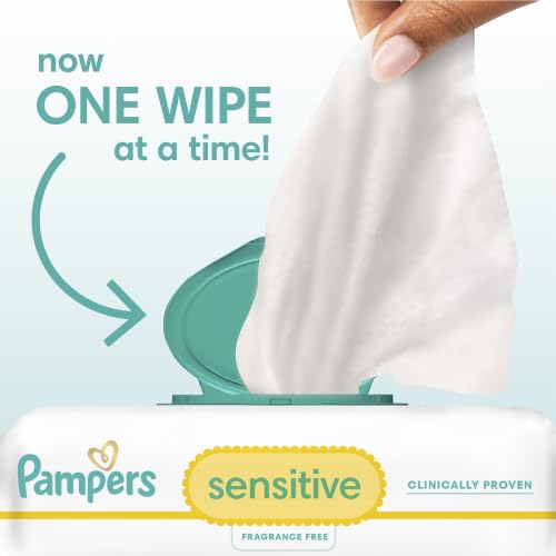 Close up of Pampers Sensitive wet wipe texture