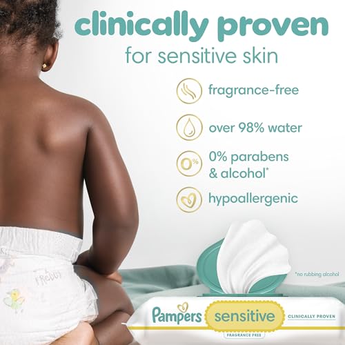 Pampers Sensitive packaging back label details