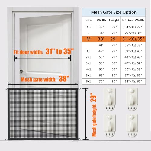 Cupount Dog Screen Mesh Gate showing upgraded material and fiber net