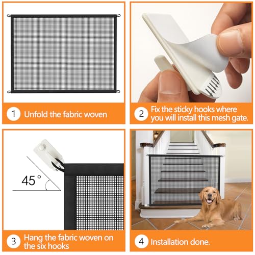 Cupount Dog Screen Mesh Gate hook and tape installation accessories