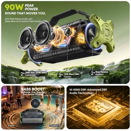 W-KING D8 portable speaker side profile