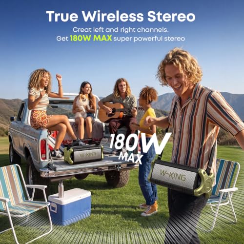 W-KING D8 outdoor speaker with carry strap