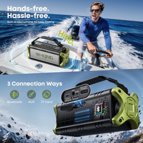 W-KING D8 wireless speaker in outdoor setting