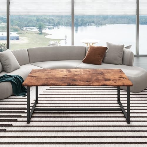 Coffee table in a small living room setting