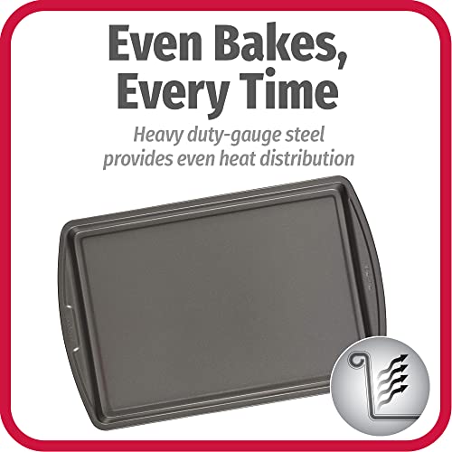 Three carbon steel baking sheets stacked