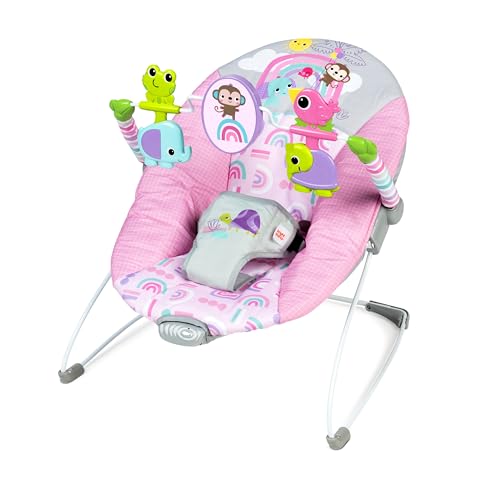 Bright Starts Pink Paradise bouncer front view