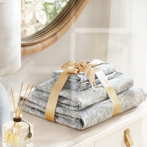 Full sheet set layout on a bed