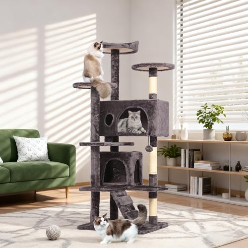 Purple gray cat tower platforms