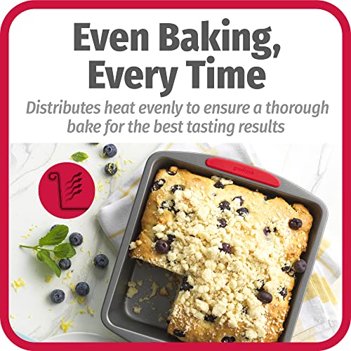Gray heavy-gauge steel square cake pan