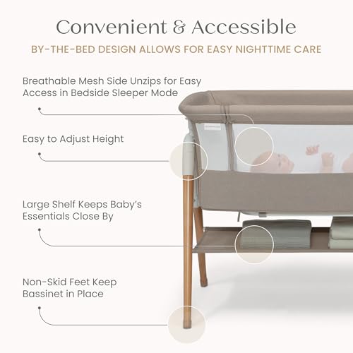 Top down view of the tan bassinet sleeping area