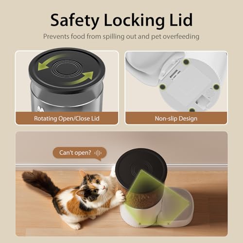 IMIPAW 3L Automatic Cat Feeder open food container