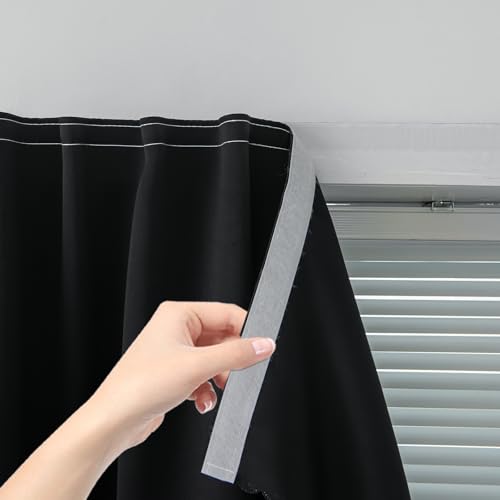 Sovtfides adhesive blackout curtains in black