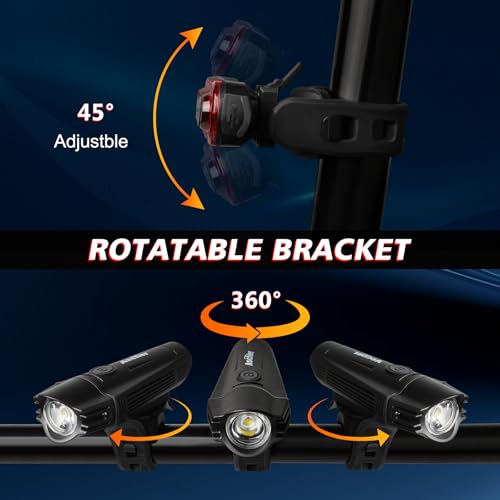 Ascher bike light set black finish
