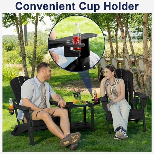 Plawdlik Adirondack chair adjustable cup holder feature