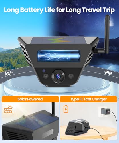 Rear view of solar powered backup camera