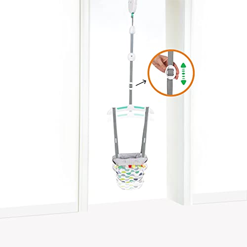Baby using Bright Starts Playful Parade door jumper