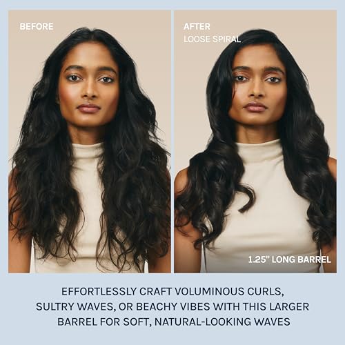 The Bio Ionic curling iron showing heat control buttons