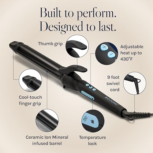 The Bio Ionic curling iron cord and handle detail