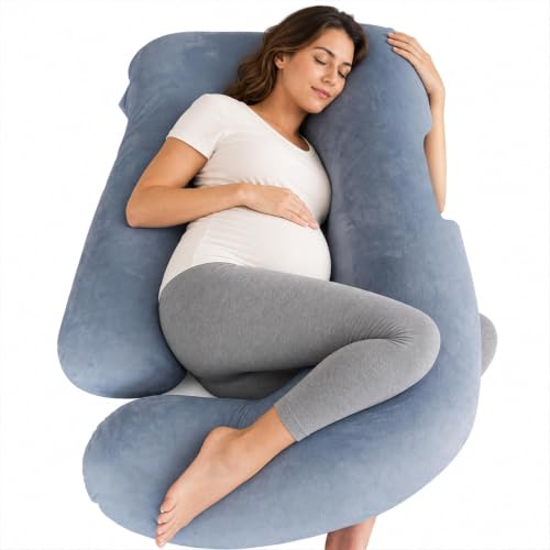 MOON PARK 57 Inch U Shaped Maternity Pillow grey cover