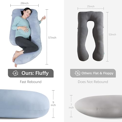 Side profile of MOON PARK 57 Inch maternity pillow