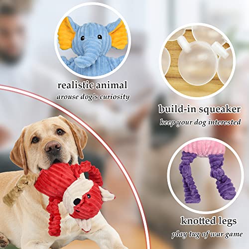 Pig and frog stuffed squeaky toys for pets