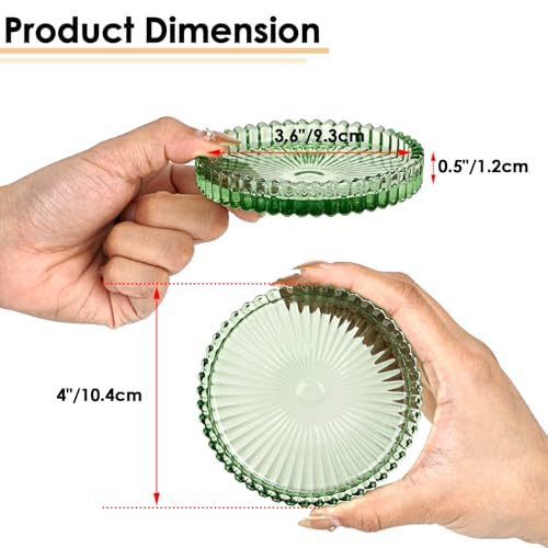 Top down view of OGANAZI clear green drink coasters