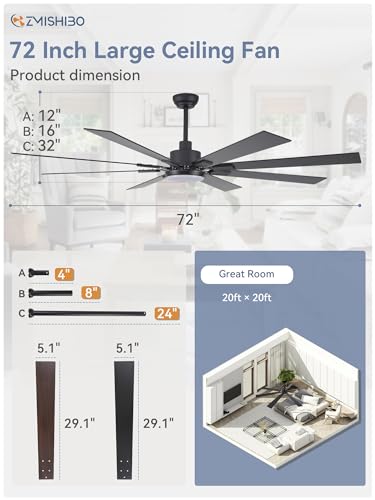 Multi-function remote control for ZMISHIBO ceiling fan