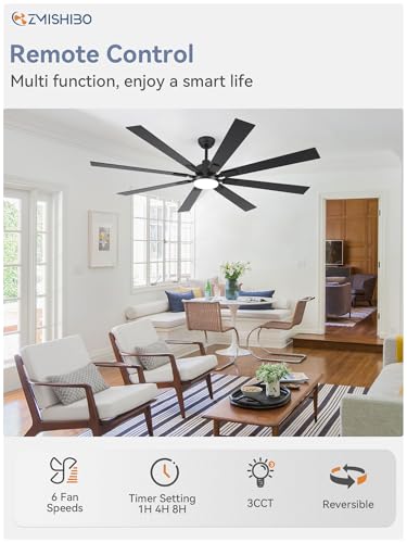 Installed ZMISHIBO fan in a large living room