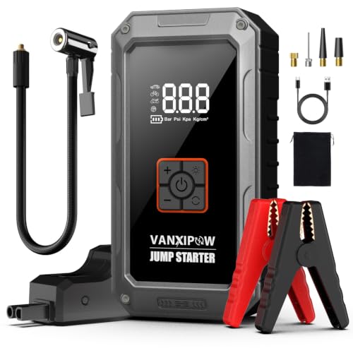VANXIPOW M1 jump starter with air compressor side view